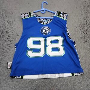 Stylin Strings Landsharks Lacrosse Jersey Pinnie Blue Digital Camo Mens Large 98